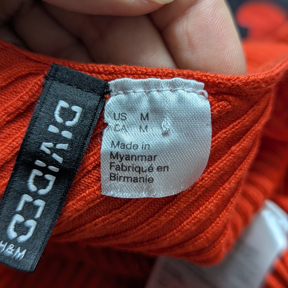 Divided Bold Orange Ribbed Tank Top - Picture 5 of 6